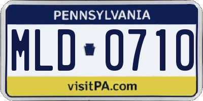 PA license plate MLD0710