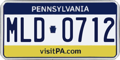 PA license plate MLD0712