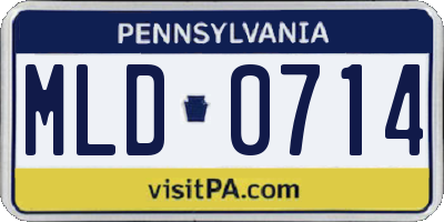 PA license plate MLD0714