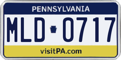 PA license plate MLD0717
