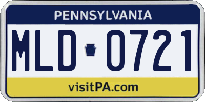 PA license plate MLD0721