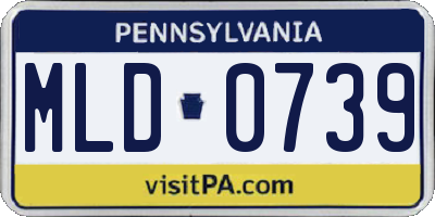 PA license plate MLD0739