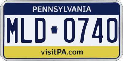 PA license plate MLD0740