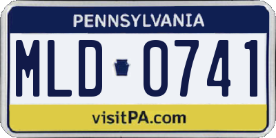 PA license plate MLD0741
