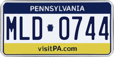 PA license plate MLD0744
