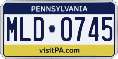 PA license plate MLD0745
