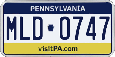 PA license plate MLD0747