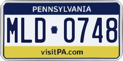 PA license plate MLD0748