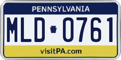 PA license plate MLD0761