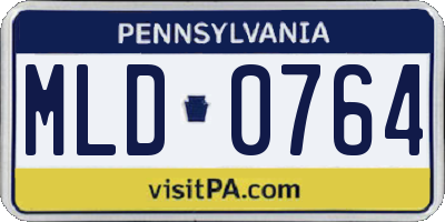 PA license plate MLD0764