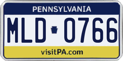 PA license plate MLD0766