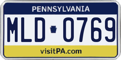 PA license plate MLD0769