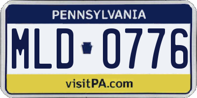 PA license plate MLD0776