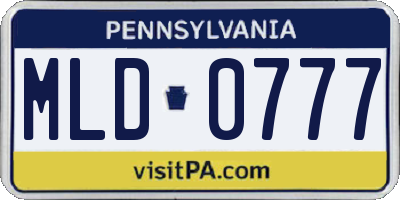 PA license plate MLD0777