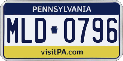 PA license plate MLD0796