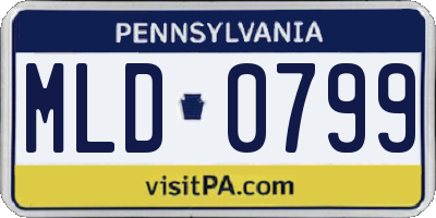 PA license plate MLD0799