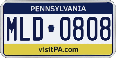 PA license plate MLD0808