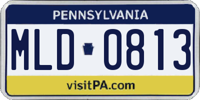 PA license plate MLD0813
