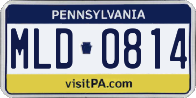 PA license plate MLD0814