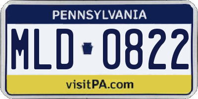 PA license plate MLD0822