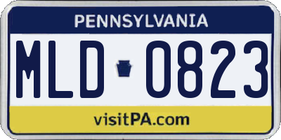 PA license plate MLD0823