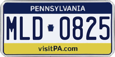 PA license plate MLD0825