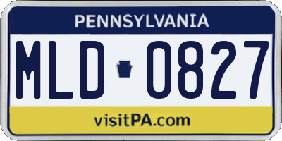 PA license plate MLD0827