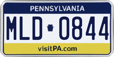 PA license plate MLD0844