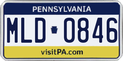PA license plate MLD0846
