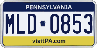 PA license plate MLD0853