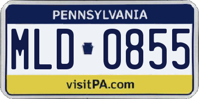 PA license plate MLD0855