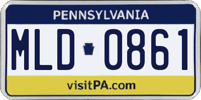 PA license plate MLD0861