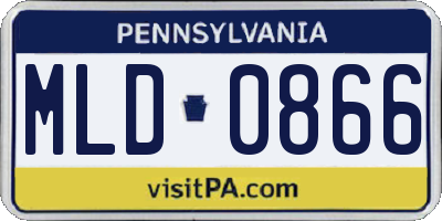 PA license plate MLD0866