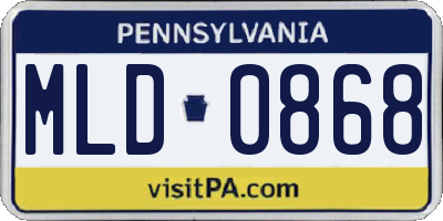 PA license plate MLD0868