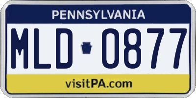 PA license plate MLD0877