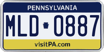 PA license plate MLD0887