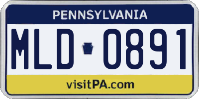 PA license plate MLD0891