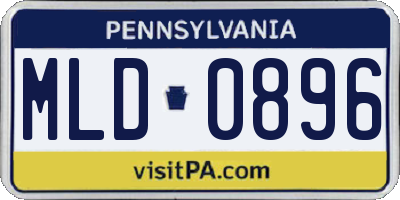 PA license plate MLD0896