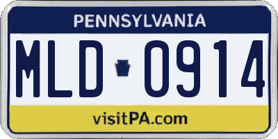PA license plate MLD0914