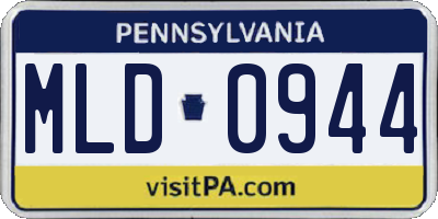 PA license plate MLD0944