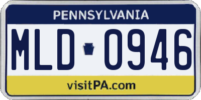 PA license plate MLD0946