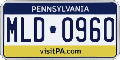 PA license plate MLD0960