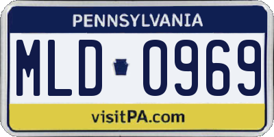 PA license plate MLD0969