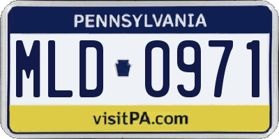 PA license plate MLD0971