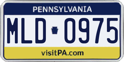PA license plate MLD0975