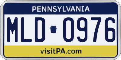PA license plate MLD0976