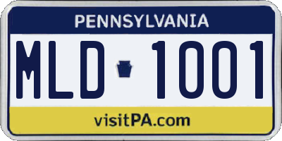PA license plate MLD1001