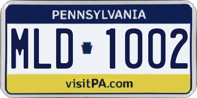 PA license plate MLD1002