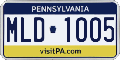 PA license plate MLD1005