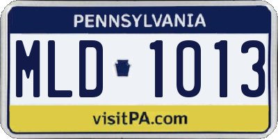 PA license plate MLD1013